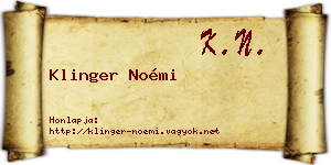 Klinger Noémi névjegykártya